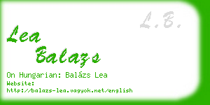 lea balazs business card
