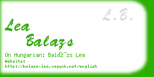 lea balazs business card
